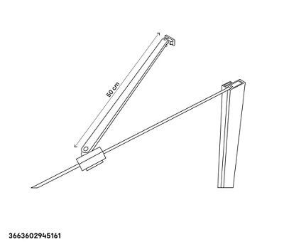 Barre de renfort pour paroi de douche GoodHome Beloya en acier inoxydable L.51,2 cm