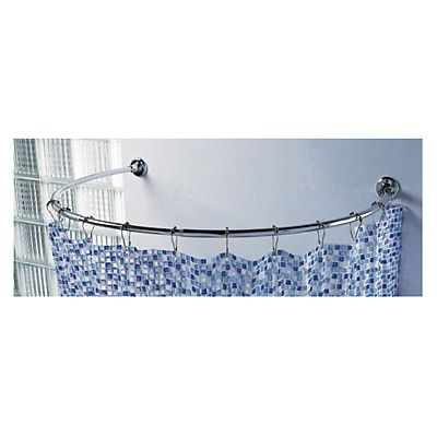 Barre de rideau de douche circulaire 50/95 cm, chromé, Saturne