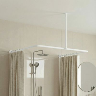 Barre de rideau de douche modulaire, blanc, Cooke & Lewis Nira