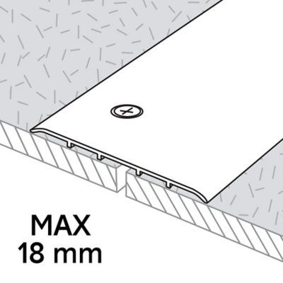 Barre de seuil extra-large en aluminium décor métal mat GoodHome 100 x 1 800 mm