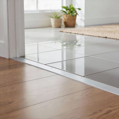 Barre de seuil extra-large en aluminium effet métal mat L.930 x l.100 x ép.1,4 mm, GoodHome