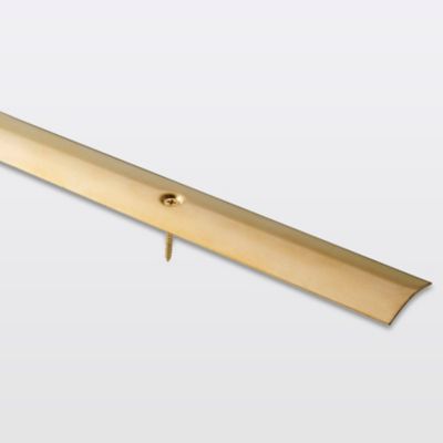 Barre de seuil incurvée en acier décor laiton 30 x 830 mm