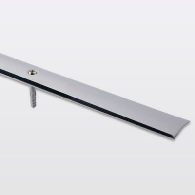 Barre de seuil incurvée en acier inoxydable décor chromé 30 x 830 mm