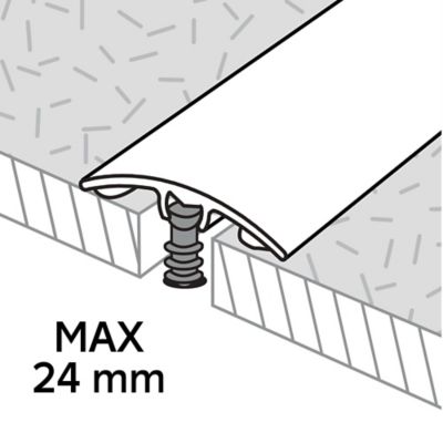 Barre de seuil incurvée en aluminium décor métal mat GoodHome 30 x 1 800 mm