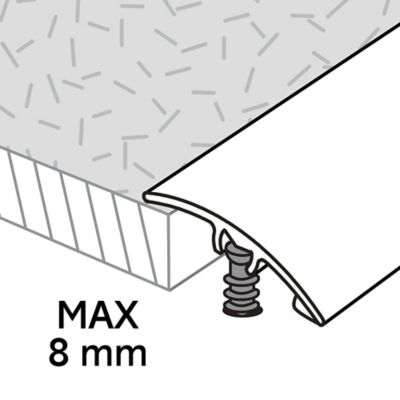 Barre de seuil incurvée en aluminium décor métal mat GoodHome 30 x 1 800 mm