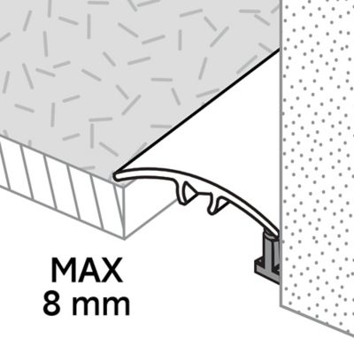 Barre de seuil incurvée en aluminium décor métal mat GoodHome 30 x 1 800 mm