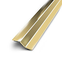 Barre de seuil plate à vis acier laiton doré 83 x 3 cm