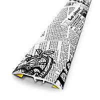 Barre de seuil universelle métal motif journaux 83 x 3,7 cm