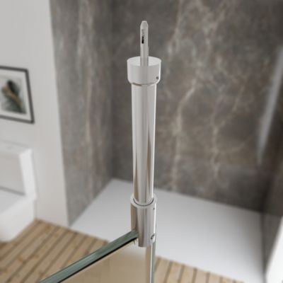 Barre De Stabilisation Salle De Bain Schulte - Fixation Plafond, Laiton Chromé 80cm, Pour Paroi Douche 5-8mm