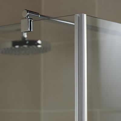 Barre de stabilisation murale pour paroi de douche, 122 cm, aspect chromé