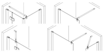 Barre de stabilisation murale pour paroi de douche, 122 cm, aspect chromé