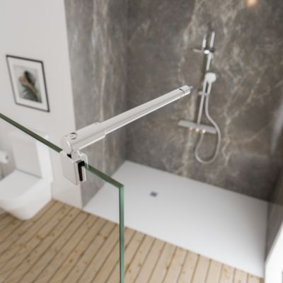 Barre de stabilisation murale pour paroi de douche, chrome, Schulte