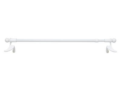 4 Barres De Vitrage Télescopiques Ovales 40-60 Cm - Blanc, Métal Et Plastique, Avec Adhésifs Et Crochets - 7
