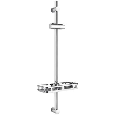 Barre Douche inox 90 cm avec Support Pommeau Douche /étagère douche,fixations murales réglables,chromé