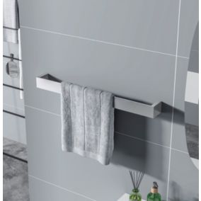 Barre porte-serviettes mural en laiton salle de bain, 63x9x5,5cm, HH60, Chrome