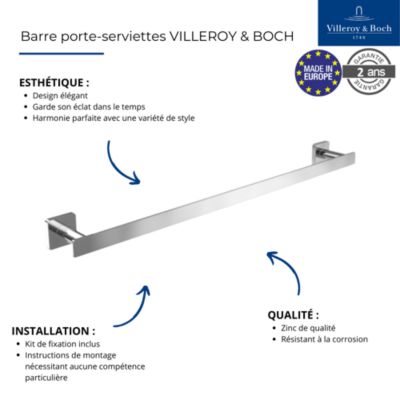 Barre porte-serviettes VILLEROY ET BOCH Elements - Striking aspect or brossé