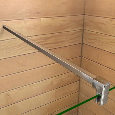 Barre recoupable 140 cm alu chrome - Verre 6-10 mm