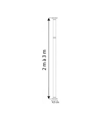 Barre Télescopique Sol-Plafond Sans Perçage - 2 m à 3 m