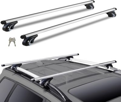 Barres de Toit Transversales Universelles 2 Pièces Verrouillables en Aluminium