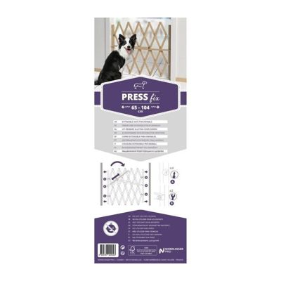 Barrière amovible pour animaux sans perçage Press'Fix - Hauteur 83 cm, Largeur ajustable de 65 à 104 cm