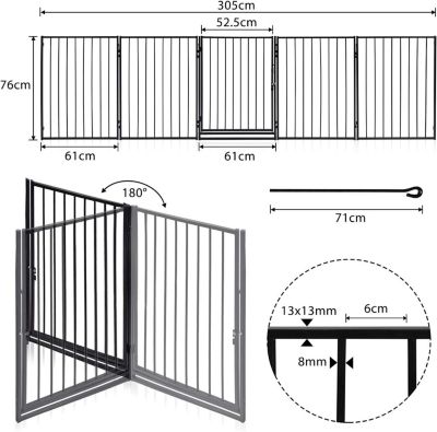 Barrière de Protection de Cheminée Noir avec Porte