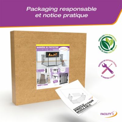 Barrière de sécurité enfant, bébé, animaux - 3 mètres, 5 panneaux modulables et pliables