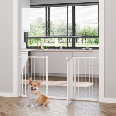 Barrière de sécurité pour animaux en métal blanc sans perçage
