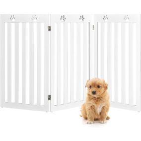 Barriere de Protection pour Chien Pliable Grille de Securite Barriere de Securite pour Animaux Domestiques Blanc
