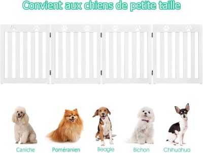 Barriere de Protection pour Chien Pliable Grille de Securite Pivotante par Charniere a 360 Degres Barriere de Securite (Blanc)