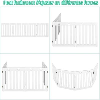 Barriere de Protection pour Chien Pliable Grille de Securite Pivotante par Charniere a 360 Degres Barriere de Securite (Blanc)