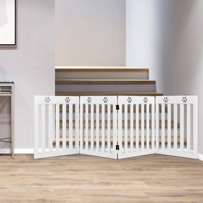Barriere de Protection pour Chien Pliable Grille de Securite Pivotante par Charniere a 360 Degres Barriere de Securite (Blanc)