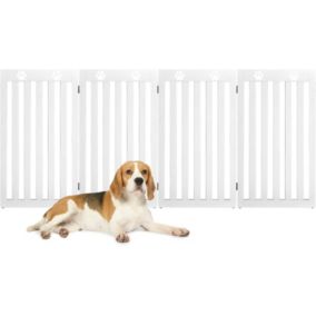 Barriere de Protection pour Chien Pliable Grille de Securite Pivotante par Charniere a 360 Degres Barriere de Securite (Blanc)