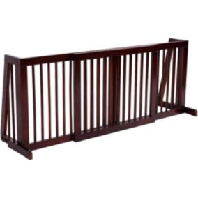 Barriere de Securite Pliable en Bois de Pin pour Chiens Chiots Animaux Grille de Protection Extensible