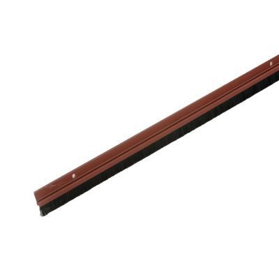 Bas de porte de garage pvc brosse à visser Plasto marron 15 mm x L.2,5 m