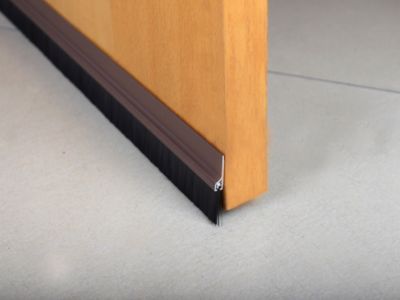 Bas de porte pvc brosse marron ép.25 mm L.100 cm