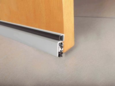 Bas de porte sol alu pivotant Diall blanc L.93 cm