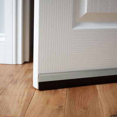 Bas de porte sol aluminium brossé Diall blanc L.100 cm