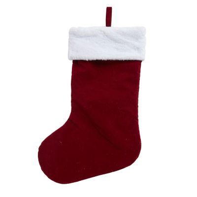 Bas de velours tradition nordique rouge et blanc