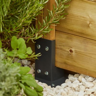 Base de poteau à fixer noir x cm