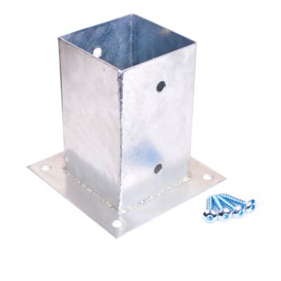 Base poteau à fixer galva 9 x 9 cm Castorama