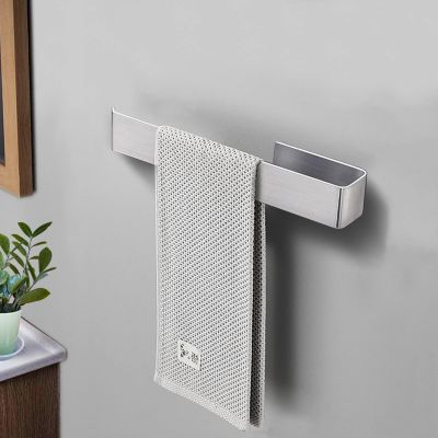 BASHLWUA 25 cm Porte Serviette Salle De Bain sans Percage Inoxydable Porte Serviette Adhesif pour Salle De Bain Et Cuisine Acier