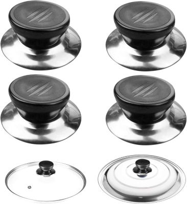 BASHLWUA 4 pièces Bouton de Couvercle, poignée couvercle poele, Bouton Couvercle Casserole Housses, Poignée Couvercle Casserole