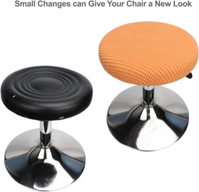 BASHLWUA 4 Pièces Housse Tabouret Rond(orange),  Housse Tabouret de Bar Rond, Lavable Facile d'entretien Doux et Durable, pour Tab