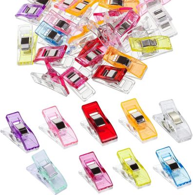 BASHLWUA 50 pcs Pinces à Coudre, Pince Couture Clip Multifonctionnelles, Pinces de Bricolage pour la Couture, la Fixation de Tissu