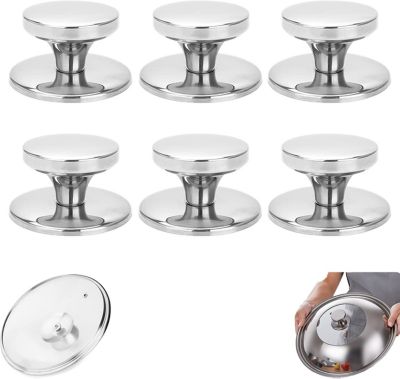 BASHLWUA 6 pièces Bouton de Couvercle, Ensemble de Boutons Couvercle Casserole Bouton de Wok Poignée du Couvercle Remplacement
