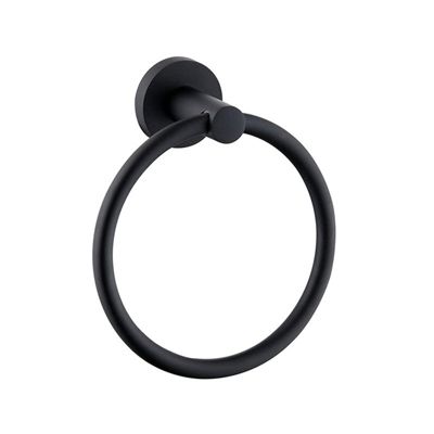 BASHLWUA Anneau porte-serviettes rond noir Porte-serviettes rond Kitchen Bath Towel Holder Hangers Wall Mount Heavy Duty Storage S