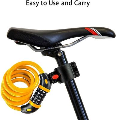 Antivol Velo, Cadenas de vélo Long 120 cm/10 mm, Câble Antivol pour Vélo Scooter Motos Vélo avec 5 Chiffres Intelligente Code - Équipements vélos