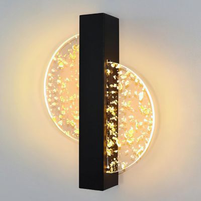 BASHLWUA Applique murale LED 12 W, lumière tricolore 3000 K-4500 K, applique murale LED d'intérieur, applique murale ronde en acry
