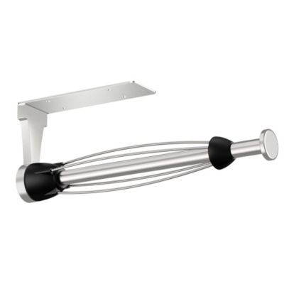 BASHLWUA (Argent) Porte-essuie-tout - Convient pour la cuisine et la salle de bain sous l'armoire, fonctionnement à une main avec