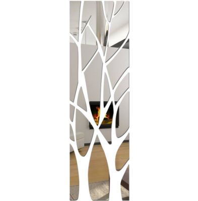 BASHLWUA Autocollant mural de miroir 3D de branches d'arbre, autocollant de mur de miroir acrylique amovible auto-adhésif, bâton d